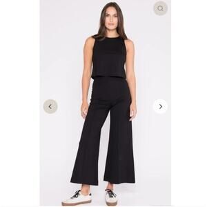 Ripley Rader Women's Black Ponte Knit Wide Leg Cropped Pants 1+ (14-16) 26.5"